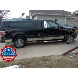 Made in USA - Trims Express 2009-2014 Ford F-150 Regular Cab 2Dr Chrome Stainless Steel 4Pc Pillar Post Trim