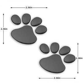 Moioee 4PCS Dog Paw Footprint Car Stickers, 3D Waterproof Cartoon Puppy Dog Paw Decals for Vehicles Bumper Window, Auto Car Body Decoration Self-Adhesive Stickers for SUV Pickup Truck (Black)