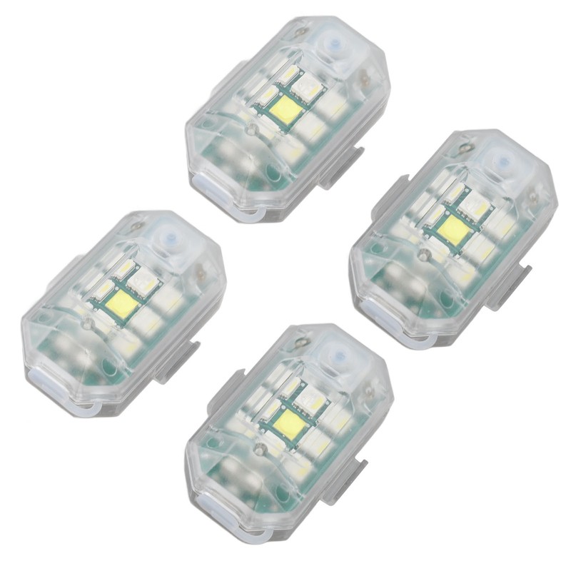 4Pcs LED Strobe Light High Brightness Waterproof Portable Wireless Flashing