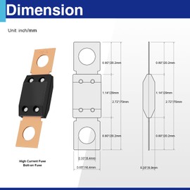 Usdrwam 40 Amp MEGA AMG Fuse, 4Pcs High Current Bolt-on/Bolt Mount Automotive ANM Fuse for Cars, Trucks, Buses, Boats and Industrial Equipment