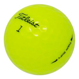 LostGolfBalls - 36 Titleist Yellow Tour Soft Golf Balls in Pristine Condition, 2023 Year Model, Like New Quality, No Logos, No Player Markings, Recycled Used Golf Balls, Yellow