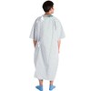Size 4XL Bariatric Patient Hospital Gown, Blue Diamond Pattern, Washable