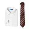 SmartBiz Men's Shirt, Lifetime No-Iron Knit Shirt, Silk Blend Tie