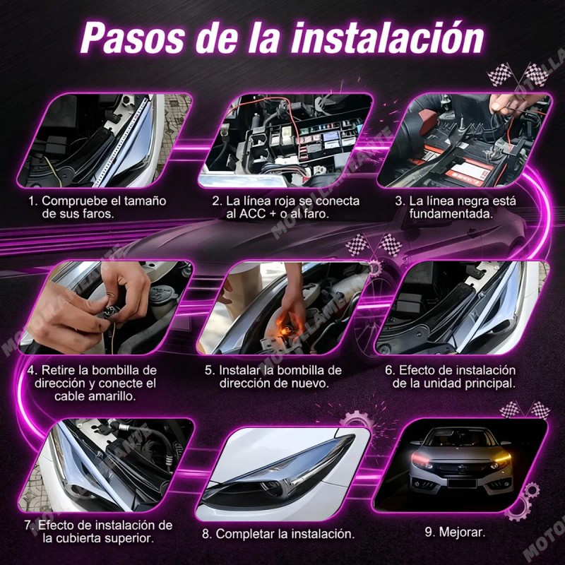 60cm Par Tira Led Drl Flexible Direccional Secuencial Auto