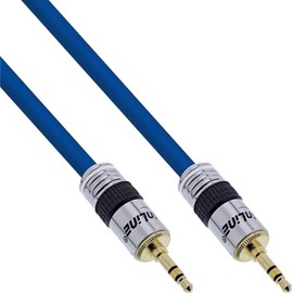 InLine Audio Jack Cable 0,5 m Quality 3.5 mm Male/Male Connectors/Gold-Plated Contacts/Double Shielded/0.5 m