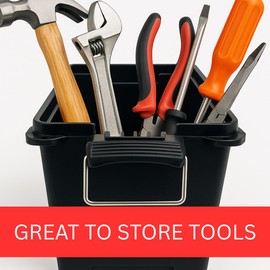 BIN BUDDY Heavy-Duty Plastic Tool Box | 11" Long Storage Bin with Secure Latch, Carry Handle & Durable Build – Deep Organizer for Tools, Hardware & Accessories – Ideal for Home, Garage, Jobsite