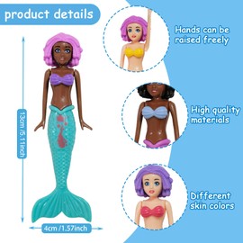 YONEEKSS 8PCS Mermaid Swimming Pool Toys for Kids, Diving Toys for Underwater Games, Colourful Bath Toys with Storage Box, Paddling Pool Toys for Boys Girls (Multi-Coloured, Random)