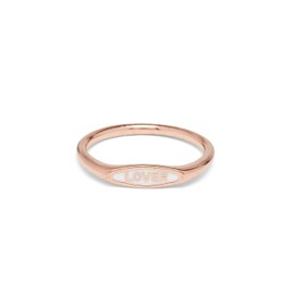 Pura Vida Rose Gold Lover Enamel Ring - Brass Base, Size 9