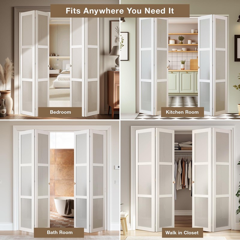 Bifold Door Hardware Kit, 36-Inch Bi-fold Closet Door Track Kit
