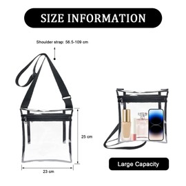Transparent Shoulder Bag, PVC Transparent Bag, Women's Crossbody Shoulder Bag, Waterproof Sling Bag with Adjustable Strap for Concerts, Shopping, Travel, Sports Events, White (white A)