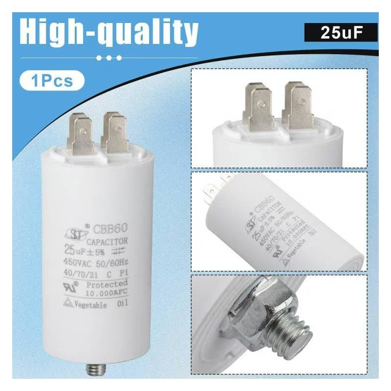 CBB60 Run Capacitor 450V AC Double Insert 50/60Hz for Air