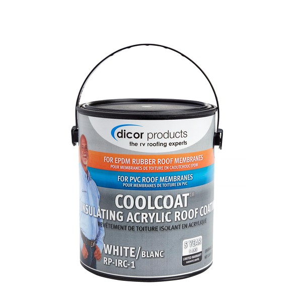 Dicor RP-IRC-1 CoolCoat Roof Coating - 1 Gallon, White, 128 Fl Oz (Pack of 1)