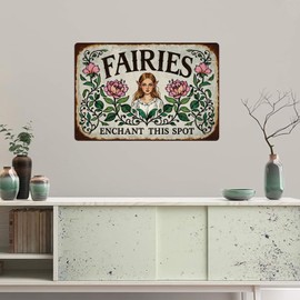 Seeyoo Retro Tin Sign - Vintage Metal Wall Art for Home, Bar, Cafe, Garage, or Office - Durable, Colorfast & Weather-Resistant - Thoughtful Gift Idea for Any Space or Occasion - FAIRY Style 2