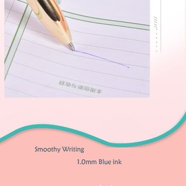 AIYAYI Diamond Pens Pack of 4 Cute Ballpoint Pens Retractable Ballpoint Pen gem pens Rhinestones Crystal Bling Plated Metal Color Blue Gel Ink Office Supplies Gifts for Women (4 pens)…