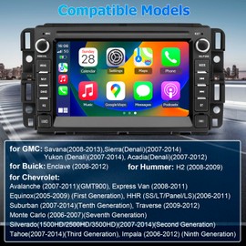 [2G+64G] Car Stereo Compatible with Chevy Silverado Tahoe/GMC Sierra Yukon/Buick,Android 13 Touch Screen Radio with Wireless Carplay Andriod Auto Bluetooth GPS Navigation