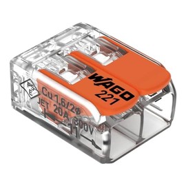 Wago | Conector De Empalme Eléctrico De Palanca, 100 Piezas, 2 Polos, Calibre 12–24 Awg (0,14–4 Mm²), 221-412