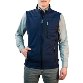 REIMER Men's Softshell Vest Outerwear Windproof Fleece Lined Jacket for Golf Hiking Running (as1, alpha, m, regular, regular, Navy)
