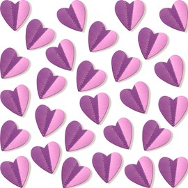 Geyoga 150 Pcs Heart Wall Decorations 3D Heart Wall Stickers, 2 x 2 Inch for Bedroom Window Wedding Anniversary Party Car Office Room Home(Pink)