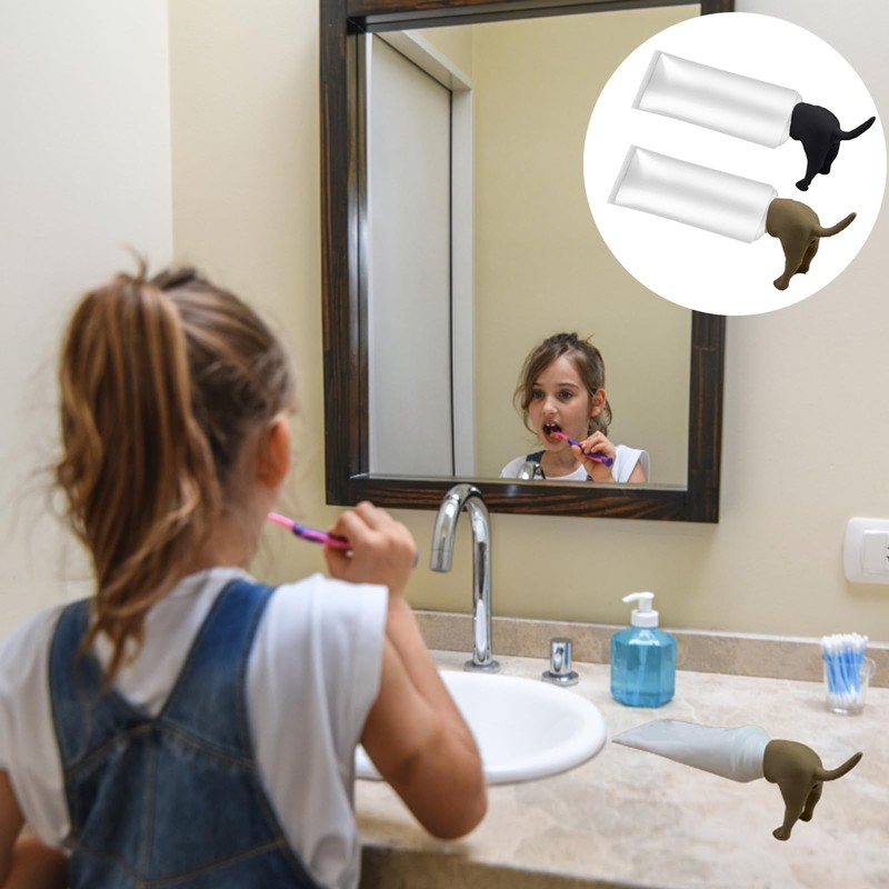 ZSRVAJ 2 Pcs Pooping Dog Butt Toothpaste Topper, Dog Poop