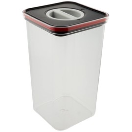 Pearl Metal HB-4486 Storage Container, Black x Red, 0.8 gal (2.1 L) Smart Seal Container Square