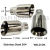 Papi Noah Stainless Steel Exhaust Tip 2.5" Inlet 4" Out