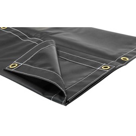 Mytee Products 10' x 12' Heavy Duty Black 18oz Vinyl Utility Tarp Waterproof, Multipurpose, Cars, Boats, Campers, Pool Cover, Tent