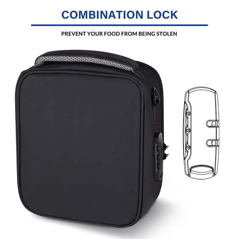 SafeDelux Lockable Lunch Box with Combination Lock，Insulated Lunch Bag Reusable