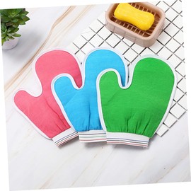 PACKOVE 5Pcs Exfoliating Bathing Gloves Deep Cleansing Mitts for Shower Spa Skin Exfoliator Random Colors Unisex Bath Gloves for Adults