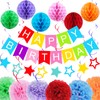 ELOPELY Birthday Party Decorations, Happy Birthday Banner, Honeycomb Ball, Tissue