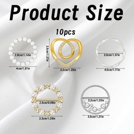 10PCS Scarf Ring, Cinch Clips for Clothes, Scarf Rings for Women, Clothes Clips for Fitting, Womens Clothing Accessories, Sarong Buckle, Elegant Outfit Solutions