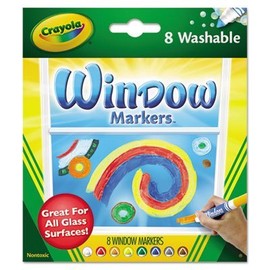 Washable Window FX Markers, Conical Tip, Assorted Colors, 8/Set, Sold as 8 Each