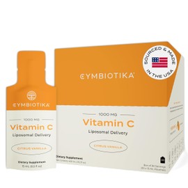 CYMBIOTIKA Vitamin C Individual Packets, Liposomal Delivery, Supplement for Immune Support, Collagen Boost, & Healthy Aging, Skin Hydration Packets, Citrus Vanilla Flavor, 30 Count