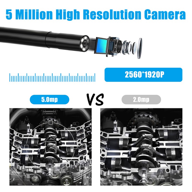 F220 5.5mm Industrial Endoscope WiFi Borescope Inspection Camera Built-in 6