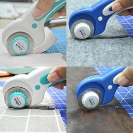 LYSAIMG 10 Pcs Rotary Cutter Blades,45mm Replacement Blades with Scale,Sharp and Durable, Suitable for Olfa,Truecut & Martelli,for Fabric,Leather, Sewing,Quilting