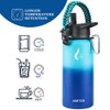 AMITER Insulated Bottle with Straw & Spout Lid, Wide Mouth
