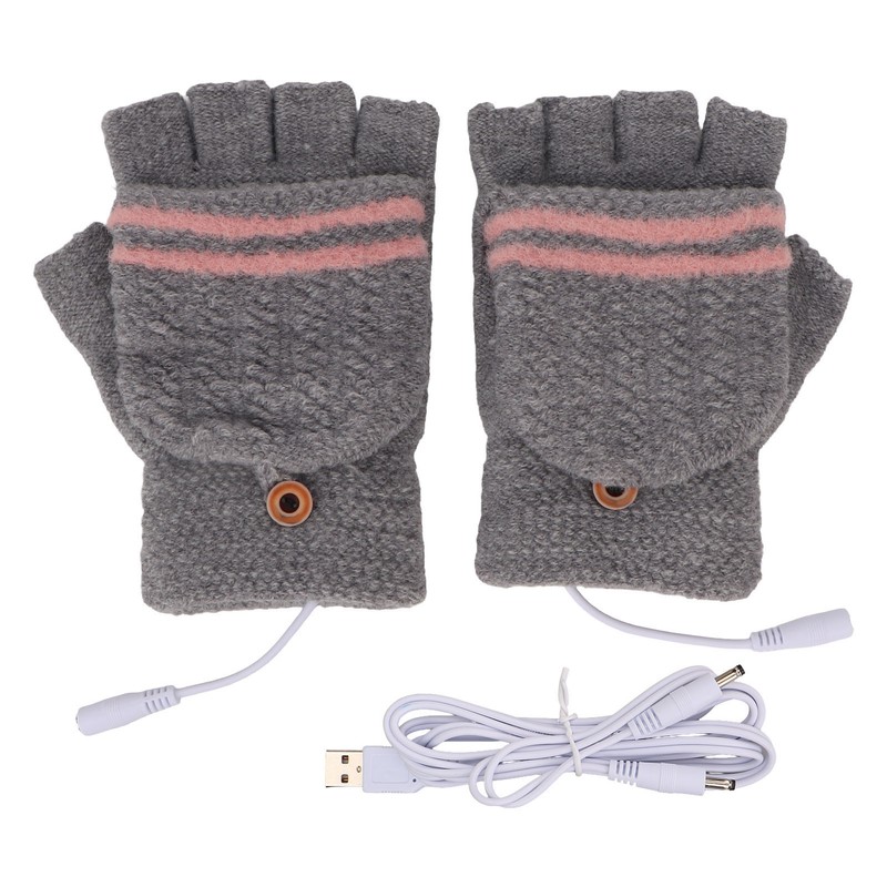 Heated Mitten Gloves Double Sided Heating Promote Blood Circulation USB