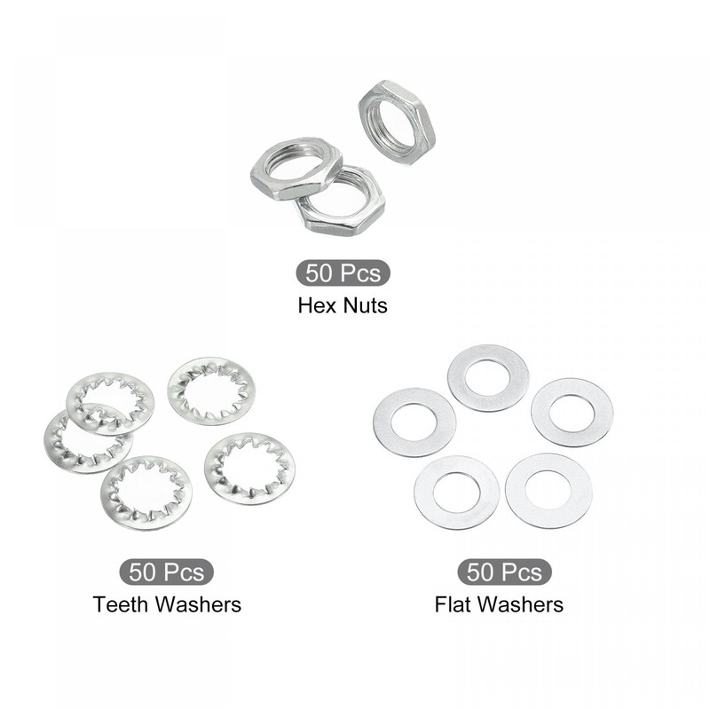 sourcing map Pack of 150 Lamp Tubes Lock Nuts M10