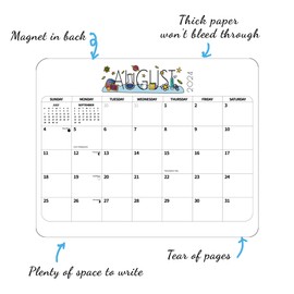 2024 2025 Magnetic Calendar for Refrigerator Planner Cartoon Fridge Wall Monthly Magnet Organization, 14 Month 8 x 10 Inch, Season and Holidays Decor for Kitchen Home Household