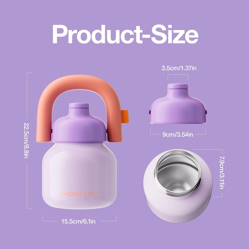 CHAKO LAB Water Bottle with Straw and Carry Handle |