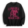 Cowgirls Beach Club Western Graphic Crewneck Sweatshirt, US Warehouse, 6
