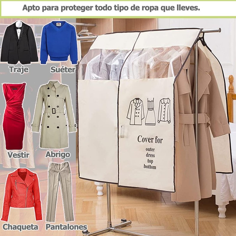 Protector de Ropa Colgante,Funda protectora para ropa, ideal para vestidos,