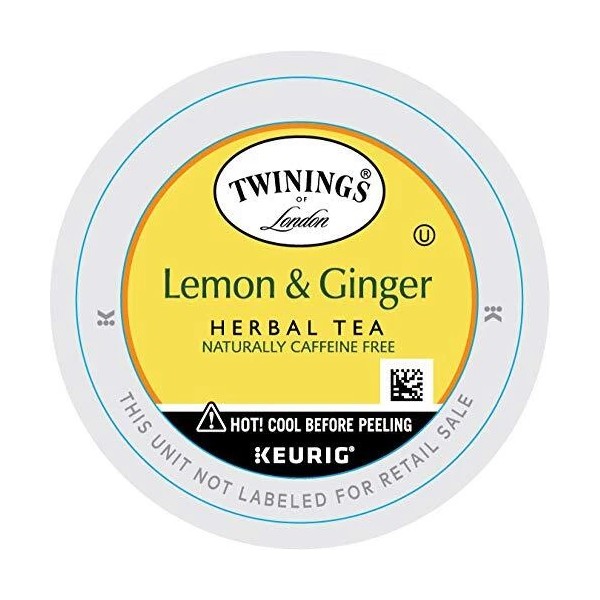 Twinings Lemon & Ginger Herbal Tea K-Cup Pods for Keurig
