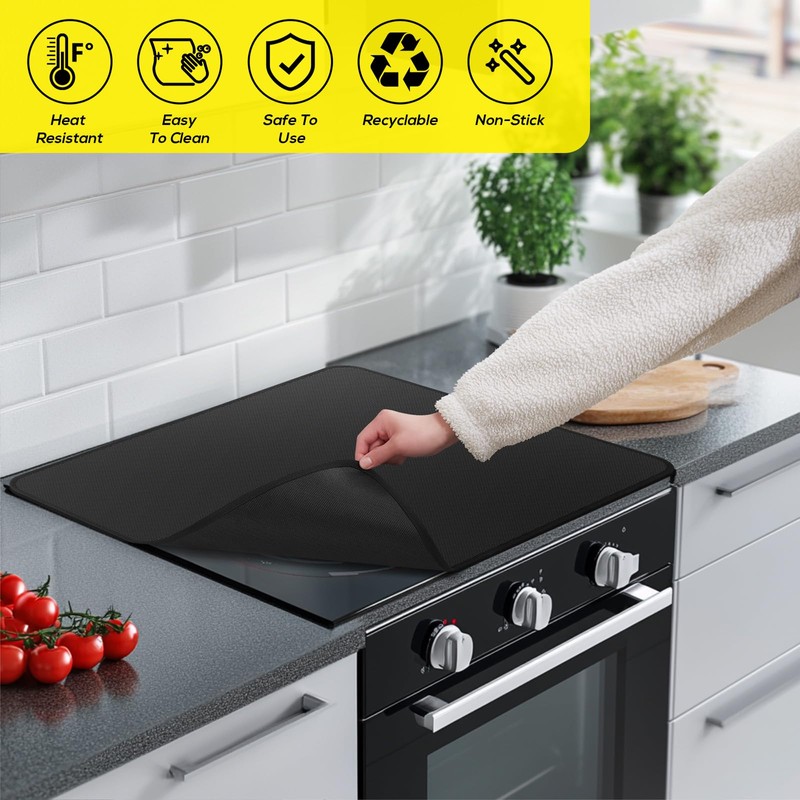 FLASLD Fireproof Electric Stove Top Cover, Heavy Duty Double 29.5×21