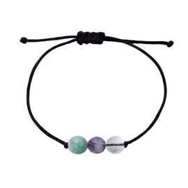 Healing bracelet with 3 crystal beads, Stone