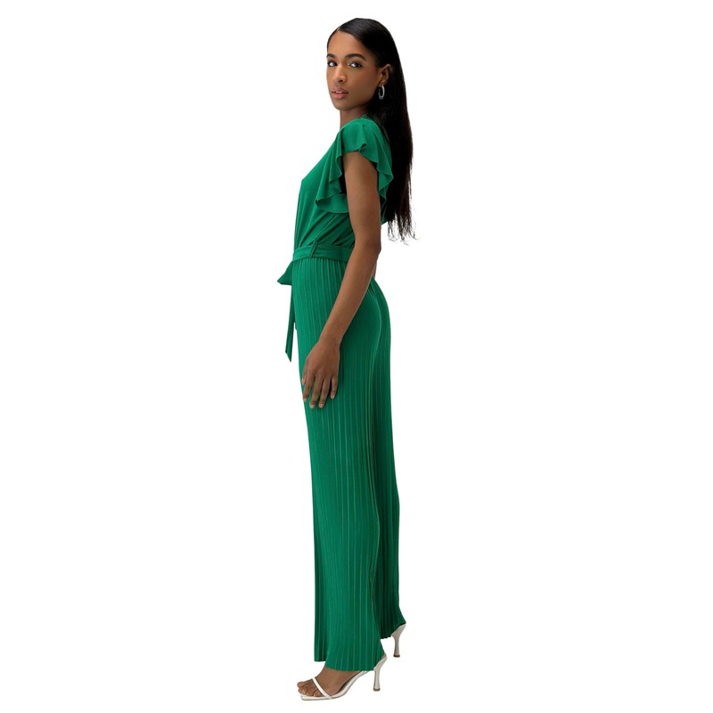 Elara Women's V Cut Jumpsuit, Green, one size