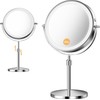 9 Inch Double-Sided Makeup Mirror, 1X/30X, 3 LED Lights, 5000mAh