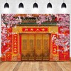 Chinese Spring Festival Photography Backdrop New Year Red Lantern Pink