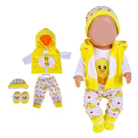 Baby Doll Clothes, Baby Doll Clothes for Baby Dolls 35-43 cm, Doll Clothes Set, Doll Costume Set for Boys and Girls, Accessories for Dolls (Yellow)