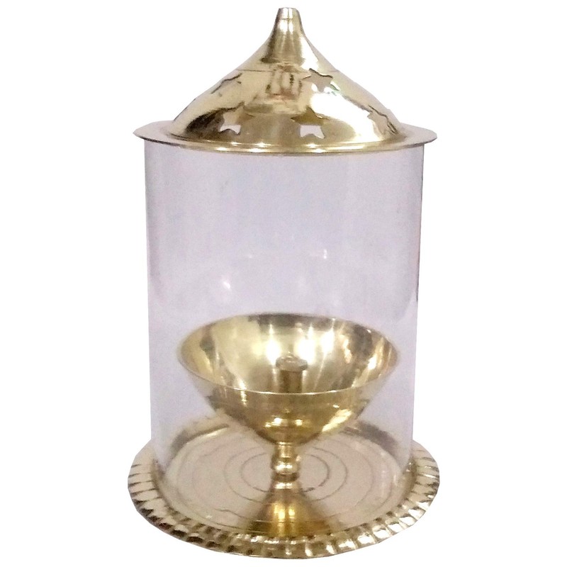 Purpledip Akhand Jyoti Brass Oil Lamp: Long Lasting Festival Deepam