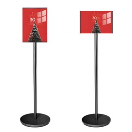 NEWSANDOR Adjustable Pedestal Floor Standing Sign Holder Stand,Outdoor Indoor Standing Display Poster Holder Stand For Businesses, Advertising,Menu,Guide signs A4(8.3x11.7in)-Black
